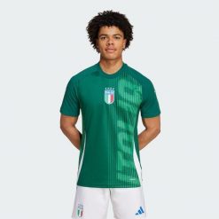 Koszulka Italy Pre-Match. Zielone t-shirty sportowe męskie Adidas, xl, z dzianiny, bez ramiączek, na fitness i siłownię. Za 306.99 zł.