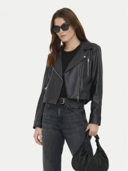 ONLY Kurtka z imitacji skóry Carmen 15361396 Czarny Regular Fit. Czarne kurtki damskie Only, xs, bez wzorów, ze skóry, bez kaptura. Za 199.99 zł.