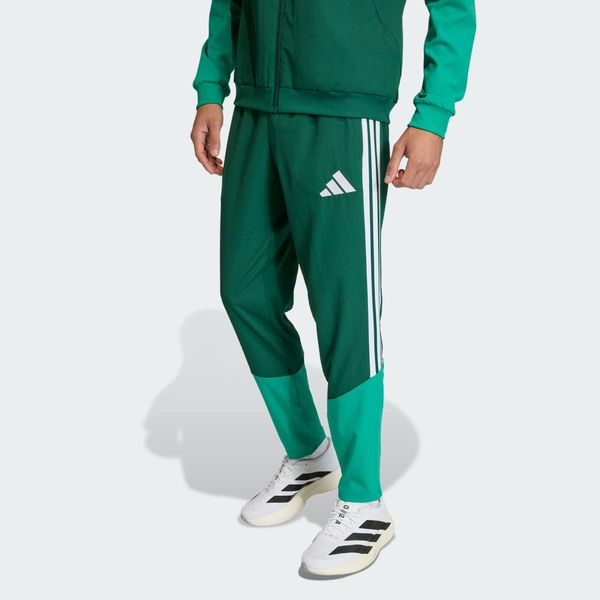 Spodnie reprezentacyjne Algieria 26. Zielone spodnie materiałowe męskie Adidas, bez wzorów, z tkaniny, sportowe. Za 279.00 zł.