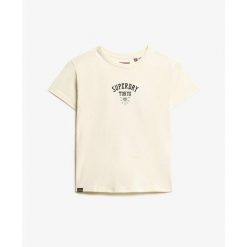 T-shirt dopasowany z dżetami w efekcie tatuażu dla kobiet Superdry. Białe t-shirty damskie Superdry., l, bez wzorów, bez kołnierzyka. Za 252.80 zł.