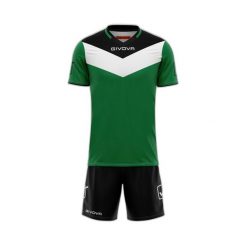 Komplet piłkarski Givova Kit Campo. Zielone szorty męskie Givova, na lato, bez wzorów, z materiału, klasyczne. Za 49.09 zł.