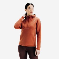 Bluza tenisowa damska z kapturem Soft na suwak. Brązowe bluzy z kapturem damskie KUIKMA, m, z materiału. Za 129.99 zł.