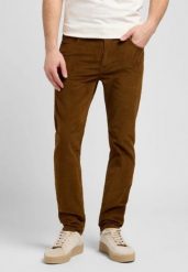 MESKIE SPODNIE SZTRUKSOWE LEE RIDER QUAIL BROWN 112370640. Brązowe spodnie materiałowe męskie Lee, bez wzorów, z materiału. Za 219.99 zł.