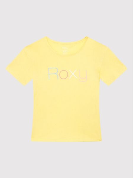 Roxy T-Shirt Short Sleeve ERGZT03845 Żółty Regular Fit. Żółte koszulki dziewczęce Roxy, xl, bez wzorów, z bawełny, bez ramiączek. Za 69.99 zł.