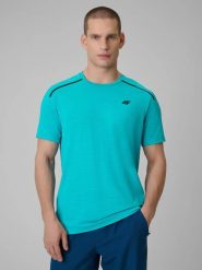 Koszulka treningowa regular szybkoschnąca męska 4F 4FRSS26TFTSM2441. Czerwone t-shirty sportowe męskie 4f, l, z elastanu, bez ramiączek, na fitness i siłownię. Za 91.99 zł.
