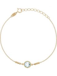 OR ÉCLAT Złota bransoletka "Belle Topaze" z topazem rozmiar: onesize. Niebieskie bransoletki damskie Or Éclat, złote. Za 782.99 zł.