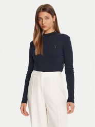 Tommy Hilfiger Sweter Cody WW0WW47307 Granatowy Slim Fit. Niebieskie swetry klasyczne damskie Tommy Hilfiger, l, z bawełny, bez kołnierzyka. Za 159.99 zł.