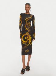 Versace Jeans Couture Sukienka codzienna 76HAO9P8 Czarny Slim Fit. Czarne sukienki damskie Versace Jeans Couture, na co dzień, bez wzorów, z jeansu, bez kołnierzyka, bez ramiączek, proste. Za 989.99 zł.