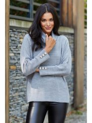 Milan Kiss Golf w kolorze szarym rozmiar: L. Szare golfy damskie Milan Kiss, l, bez wzorów, bez ramiączek. Za 91.56 zł.