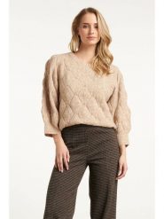 Smashed Lemon Sweter w kolorze beżowym rozmiar: XS. Brązowe swetry klasyczne damskie Smashed Lemon, xs, z wełny, bez kołnierzyka. Za 126.99 zł.