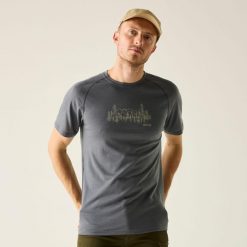 Męska koszulka z krótkim rękawem Escade z grafiką. Niebieskie t-shirty sportowe męskie Regatta, m, z poliesteru, bez ramiączek, do biegania. W wyprzedaży za 279.99 zł.