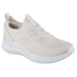 Damskie BOBS GEO LITE DIVINE LOOK Slip-On Beżowy. Brązowe trampki i tenisówki damskie Skechers, bez wzorów, z materiału. Za 272.99 zł.