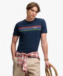 Superdry Outdoor Stripe Logo Relaxed T-Shirt. Niebieskie t-shirty damskie Superdry., xl, bez wzorów, z bawełny, bez kołnierzyka. Za 204.05 zł.
