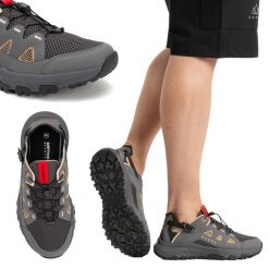 Buty męskie KADVA Chorro. Szare buty trekkingowe męskie KADVA, na lato, z gumy, przed kostkę, bez zapięcia, trekkingowe. Za 149.99 zł.