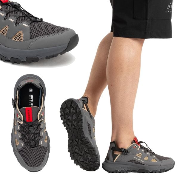 Buty męskie KADVA Chorro. Szare buty trekkingowe męskie KADVA, na lato, z gumy, przed kostkę, bez zapięcia, trekkingowe. Za 149.99 zł.