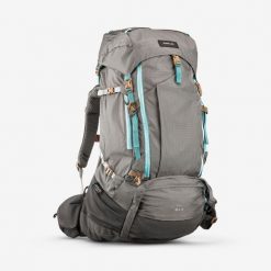 Plecak trekkingowy damski Forclaz MT 500 Air 55+10 l. Szare plecaki damskie FORCLAZ, bez wzorów, z poliamidu, sportowe. Za 499.99 zł.