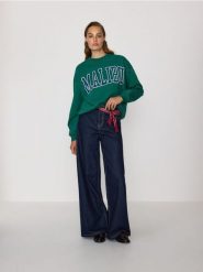 Bluza z nadrukiem - zielony. Zielone bluzy bez kaptura damskie Reserved, l, z bawełny. W wyprzedaży za 59.99 zł.