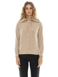 Bluza z kaptur na co dzień na siłownię. Brązowe bluzy sportowe damskie LEONE 1947 APPAREL, xl, bez wzorów, z materiału, bez ramiączek, długie, z kapturem. Za 383.11 zł.