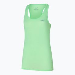Koszulka do biegania damska Mizuno Impulse Core Tank. Zielone t-shirty damskie Mizuno, l, bez wzorów, z materiału, bez ramiączek. Za 62.99 zł.