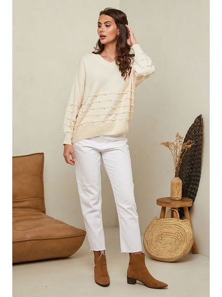 Soft Cashmere Sweter w kolorze beżowym rozmiar: 38/40. Brązowe swetry klasyczne damskie Soft Cashmere, z kaszmiru, bez kołnierzyka. Za 104.99 zł.