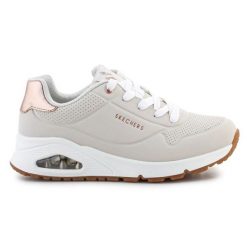 Buty Sportowe Skechers Uno Gen1 Shimmer Away 310545L-NAT beżowe beżowy. Brązowe buty sportowe na co dzień damskie bez wzorów, z gumy, trekkingowe. Za 394.65 zł.