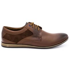 Lukas Buty męskie casual 275LU brązowe. Brązowe buty wizytowe męskie ze skóry, z okrągłym noskiem, bez zapięcia. Za 367.89 zł.