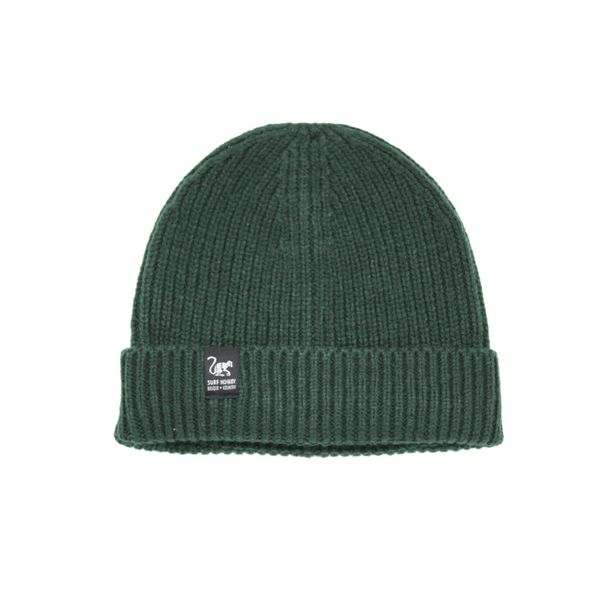 Czapka dzianinowa – z obszyciem / rozmiar uniwersalny (zieleń butelkowa). Zielone czapki męskie SURF MONKEY, bez wzorów, z dzianiny, sportowe. Za 119.95 zł.