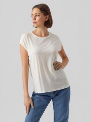 Vero Moda Koszulka "Vmava" w kolorze białym rozmiar: M. Białe bluzki damskie Vero Moda, m, bez wzorów, bez kołnierzyka, bez ramiączek. Za 47.94 zł.