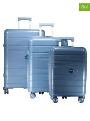 Geographical Norway 3-częściowy zestaw "Savage" w kolorze niebieskim rozmiar: onesize. Niebieskie walizki Geographical Norway, bez wzorów, z materiału. Za 391.99 zł.