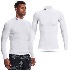 Koszulka męska termoaktywna treningowa Under Armour z długim rękawem. Białe bielizna termoaktywna męska Under Armour, m, bez wzorów. Za 139.99 zł.