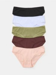 Bawełniane majtki figi 5 pack - wielobarwny. Figi damskie Sinsay, l, bez wzorów, z bawełny. Za 22.99 zł.
