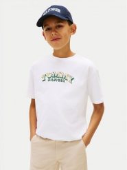 Tommy Hilfiger T-Shirt KB0KB10267 Biały Regular Fit. Białe t-shirty chłopięce Tommy Hilfiger, bez wzorów, z bawełny, bez ramiączek. Za 129.99 zł.