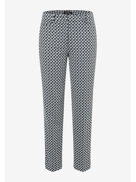 More & More Spodnie w kolorze czarno-białym rozmiar: 44. Białe spodnie materiałowe damskie MORE & MORE, bez wzorów, z materiału. Za 91.56 zł.