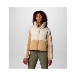 Kurtka ocieplana damska Columbia Leadbetter Point II Sherpa Hybrid. Białe kurtki damskie Columbia, bez wzorów, bez kaptura, narciarskie. Za 574.99 zł.