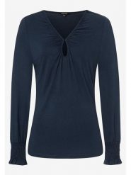 More & More Bluzka w kolorze granatowym rozmiar: 38. Niebieskie bluzki damskie MORE & MORE, s, bez wzorów, z wiskozy, klasyczne, bez kołnierzyka, bez ramiączek. Za 65.38 zł.