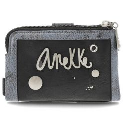 Granatowy Zgrabny Portfel Damski Anekke Core. Niebieskie portfele damskie Anekke, z aplikacjami, z materiału. Za 179.00 zł.