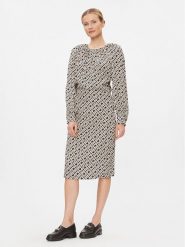 Tommy Hilfiger Sukienka codzienna WW0WW41020 Beżowy Regular Fit. Brązowe sukienki damskie Tommy Hilfiger, na co dzień, bez wzorów, z wiskozy, bez kołnierzyka, bez ramiączek, proste. Za 479.99 zł.