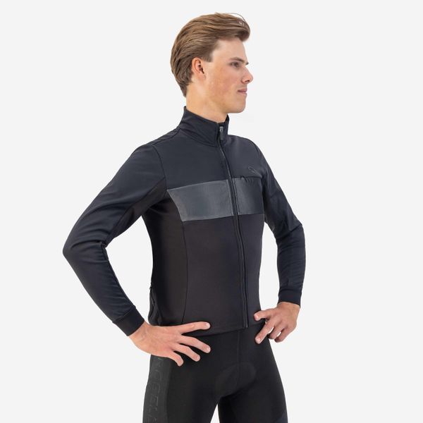 Kurtka rowerowa męska Rogelli Attq, mocno ocieplana. Czarne kurtki męskie Rogelli, na zimę, m, bez wzorów, rowerowe. W wyprzedaży za 302.00 zł.