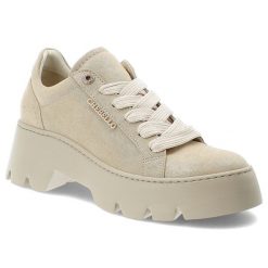 Złote Półbuty Chebello Modne Obuwie Damskie. Żółte półbuty damskie CheBello, bez wzorów, z materiału, eleganckie, bez obcasa. Za 539.00 zł.