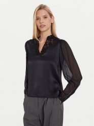 TWINSET Bluzka 252TT2243 Czarny Regular Fit. Czarne bluzki damskie Twinset, bez wzorów, z wiskozy, bez ramiączek. Za 1,259.00 zł.
