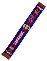Szalik Barcelona Raphinha - oficjalny licencjonowany. Czerwone szaliki męskie FC Barcelona, bez wzorów, z bawełny. Za 94.90 zł.