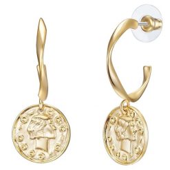 Lulu & Jane Moneta Stop metali Kolczyki 1 ct Damski. Żółte kolczyki damskie Lulu & Jane, pozłacane. Za 359.99 zł.