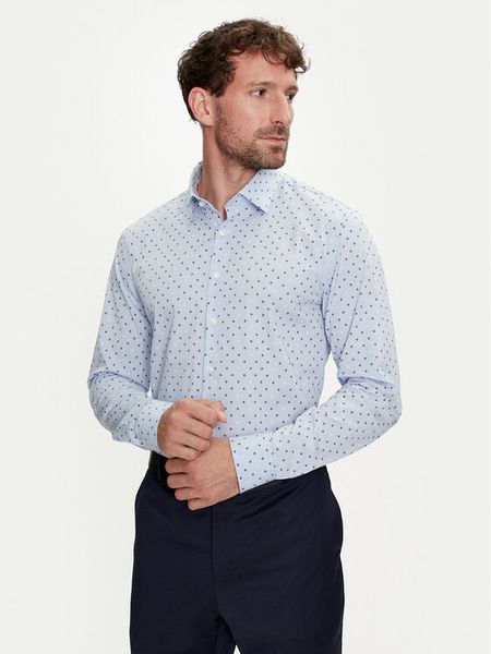 Calvin Klein Koszula K10K113168 Niebieski Slim Fit. Niebieskie koszule męskie CALVIN KLEIN, m, bez wzorów, z bawełny, bez kołnierzyka, bez ramiączek. Za 219.99 zł.