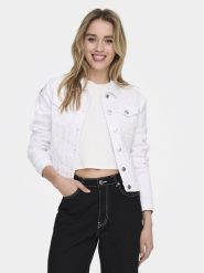 ONLY Kurtka jeansowa Woder 15243147 Biały Regular Fit. Białe kurtki damskie Only, s, bez wzorów, z bawełny, bez kaptura. Za 199.99 zł.