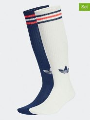 Adidas Skarpety sportowe (2 pary) w kolorze kremowo-granatowym rozmiar: S. Brązowe skarpetki męskie Adidas, bez wzorów. Za 69.99 zł.