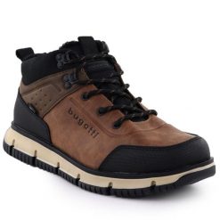 Wodoodporne trapery męskie brązowe Bugatti 341-AC250-5069. Brązowe buty zimowe męskie Bugatti, z materiału, bez zapięcia. Za 549.99 zł.