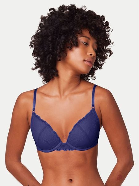 Triumph Biustonosz z fiszbiną Bright Spotlight 10217444 Niebieski. Niebieskie biustonosze Triumph, bez wzorów, z syntetyku. Za 109.99 zł.