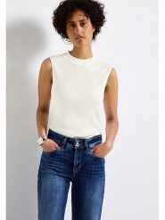 Street One Top w kolorze kremowym rozmiar: 38. Brązowe topy damskie Street One, bez wzorów, bez kołnierzyka. Za 83.62 zł.