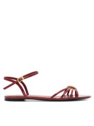 Gino Rossi Sandały ROSE-SLT569P-19 Czerwony. Czerwone sandały damskie Gino Rossi, bez wzorów, ze skóry, bez obcasa, na płaskiej podeszwie. Za 299.99 zł.