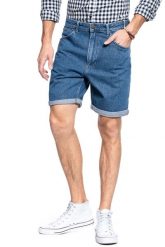 SPODENKI MĘSKIE LEE PIPES TAPERED SHORTS TIC L73ZGGEZ 112120830. Szorty męskie Lee, z jeansu, bez kołnierzyka. W wyprzedaży za 79.99 zł.